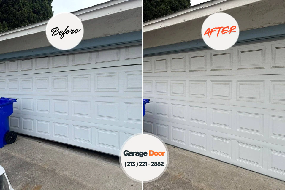 Before and after: garage door repair Granville, WV